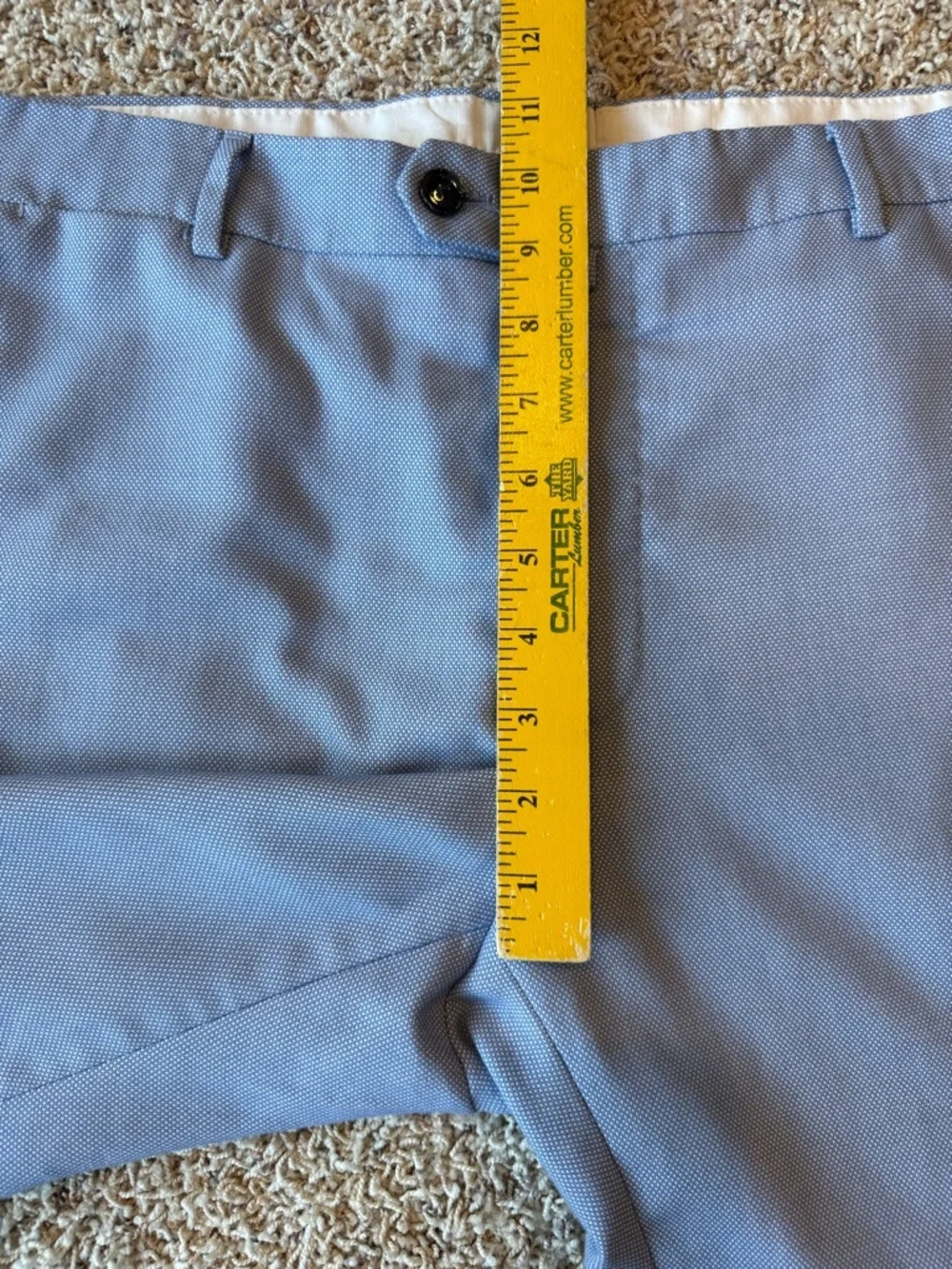ZARA Mens 36x28 Straight Fit Light Blue Flat Front Trouser Dress Suit Pants